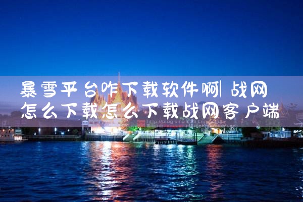 暴雪平台咋下载软件啊