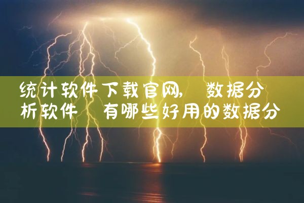 统计软件下载官网